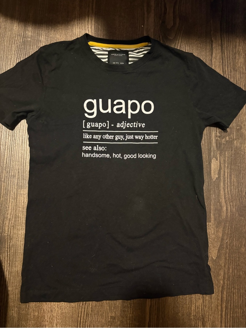 Denim & Flower Black 'guapo' Graphic Tee